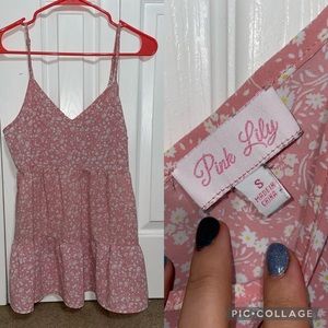 Pink Lily pink daisy tank top